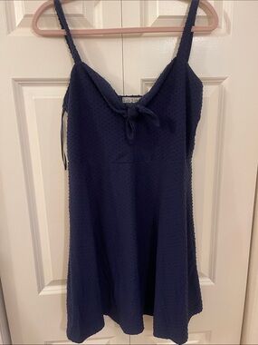 nine britton Navy Blue Mini Dress with Tie Front